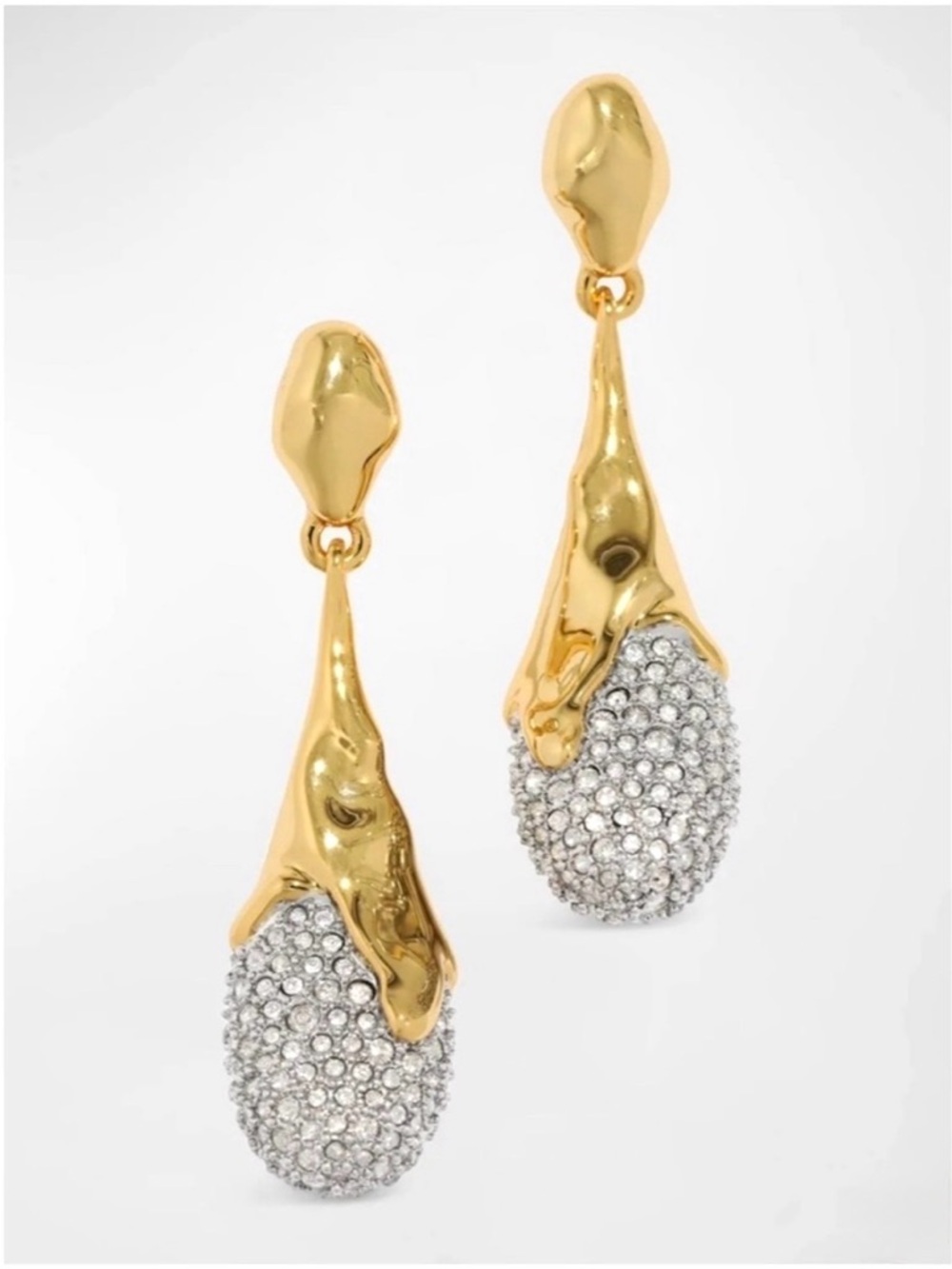 ALEXIS BITTAR Solanales Crystal Teardrop Earrings Gold Clear JL26